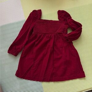 Charming Burgundy corduroy Holiday Dress